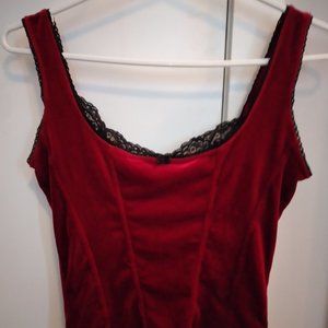 Vintage 90s Goth Red Velvet Cami